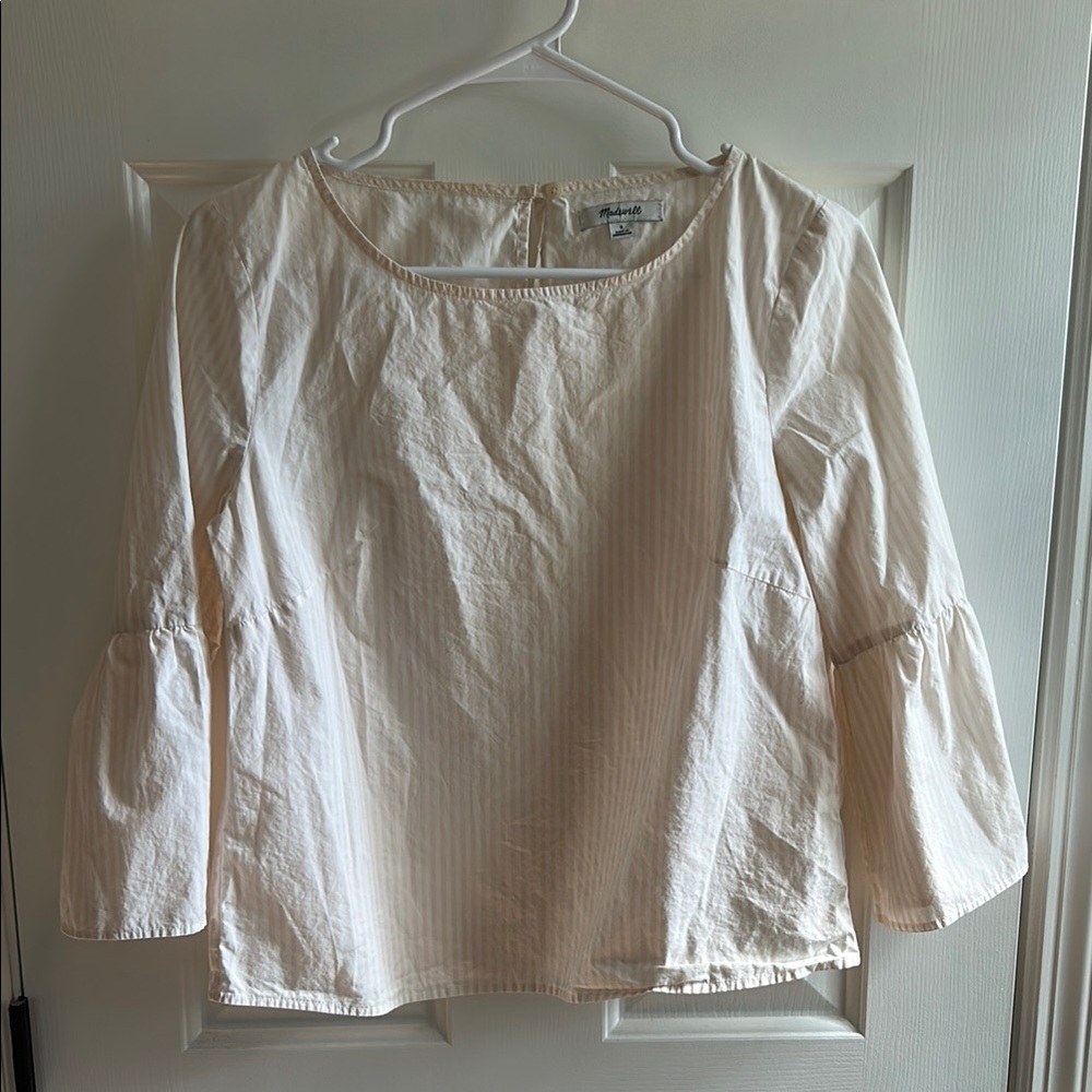 Madewell Cream Blouse with Bell Sleeves